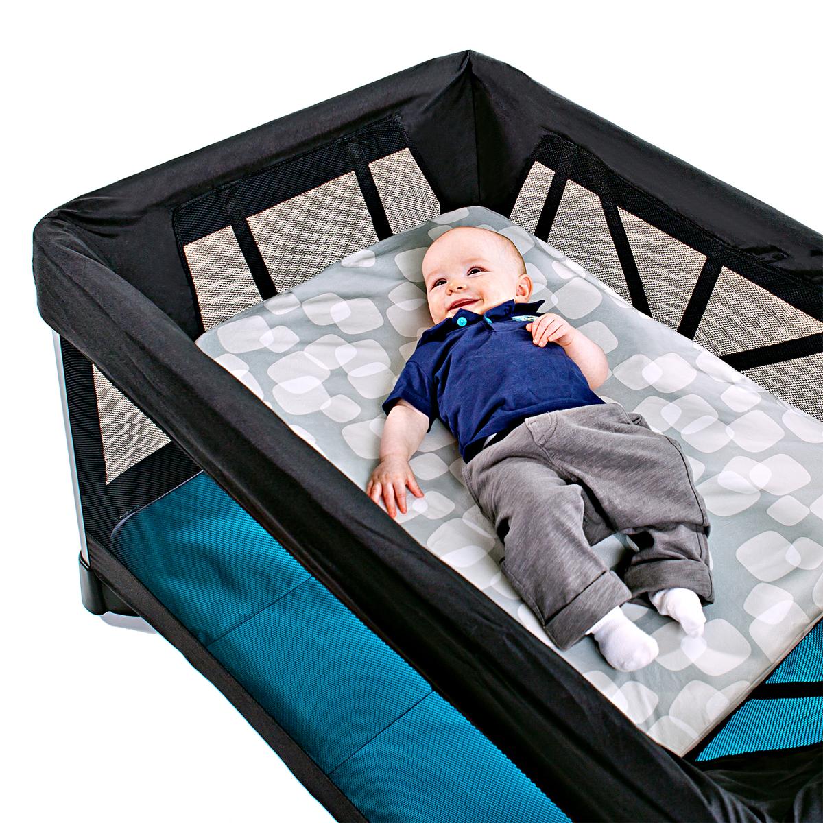 Наматрасник детский для верхнего уровня манежа серый Breeze 4MOMS  322278 Голубой Santreyd  - Вид №2