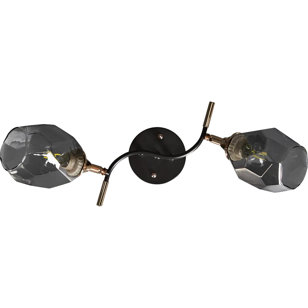 Люстра потолочная Семь огней Коул 2 лампы, 6 м², цвет черный/золото STLM-2188506 - Вид №3