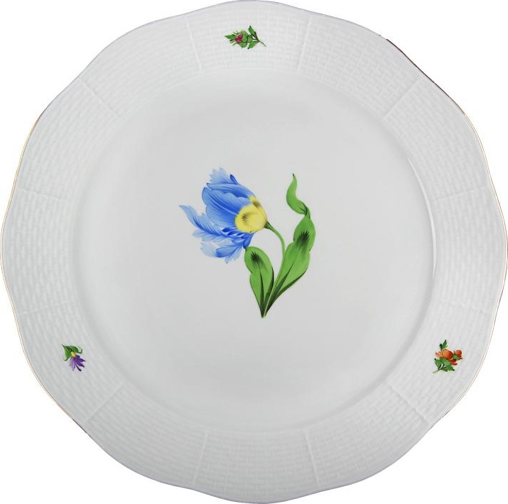 53495 Herend Тарелка закусочная 21см "Китти" (синяя) Фарфор 