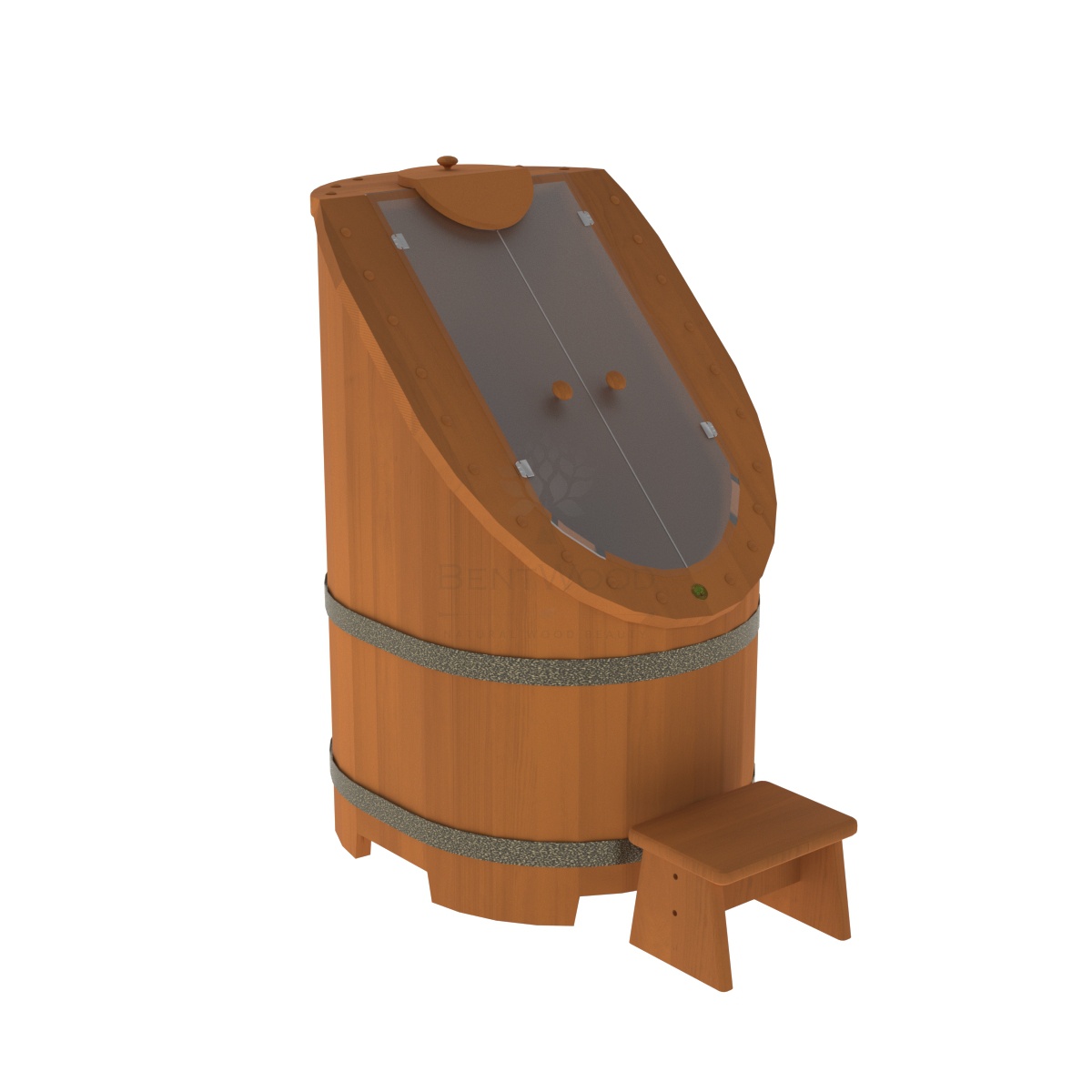 1740 Фитобочка со стеклом "Премиум" цвет коньяк, фурнитура 409 Alyarus 