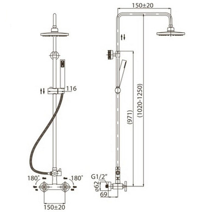 Душевая колонна BelBagno VITTORIA VIT-DOC-CRM - Вид №1