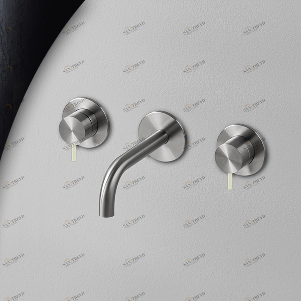 Смеситель для раковины сталь матовая с серой ручкой Toki Radomonte TKI28SCIL29