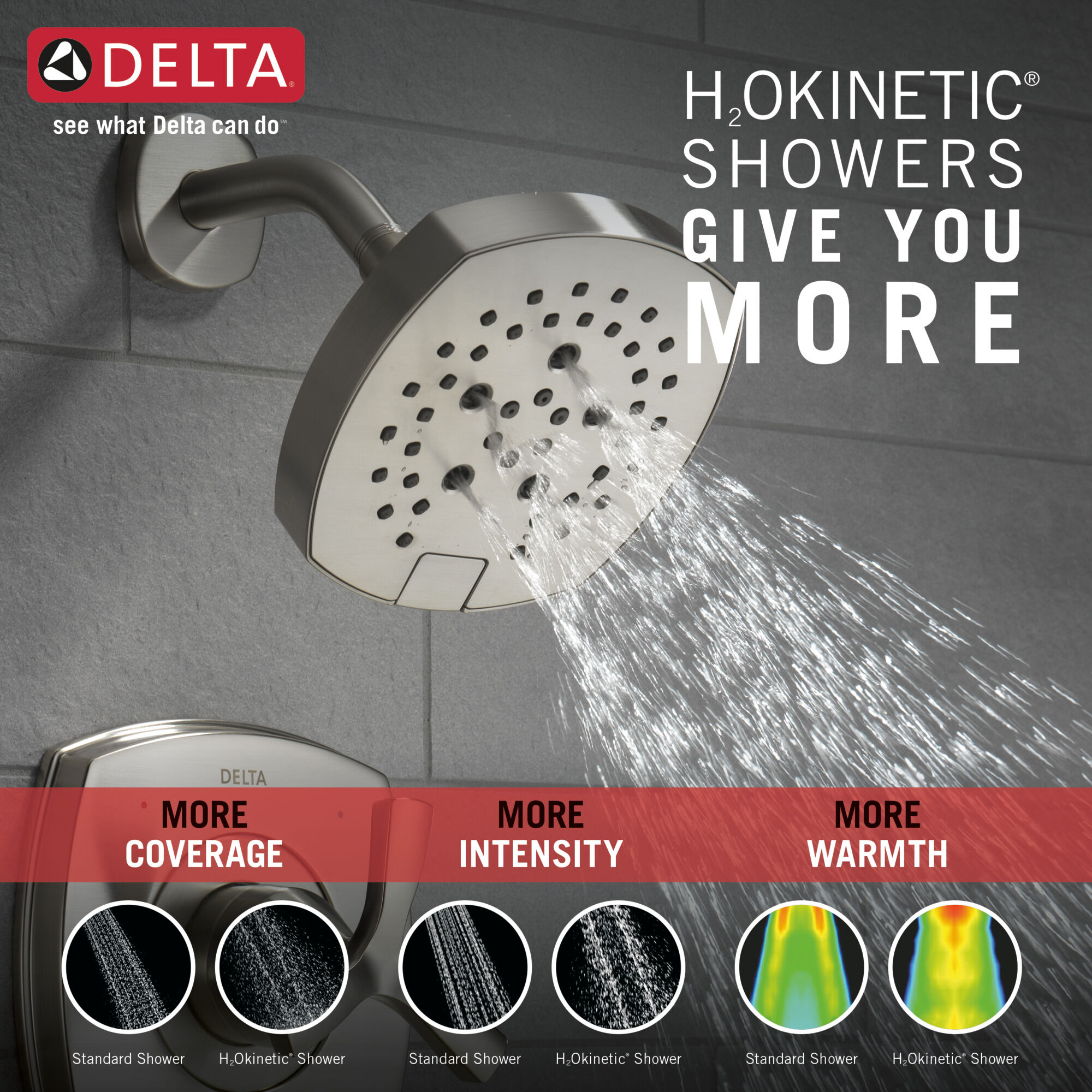 T144766-SS Ванна и душ серии 14 Delta Faucet Stryke Нержавеющая сталь  - Вид №1