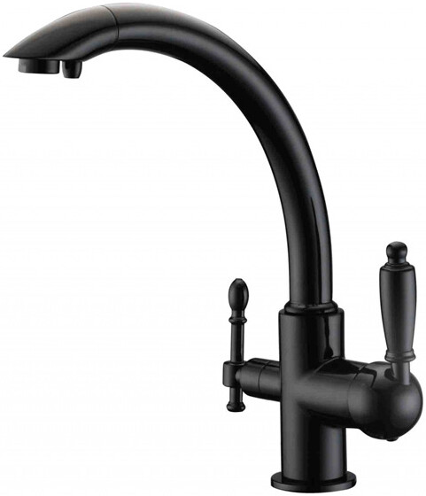 Смеситель ZorG Clean Water ZR 314 YF-33 BLACK для кухонной мойки, черный