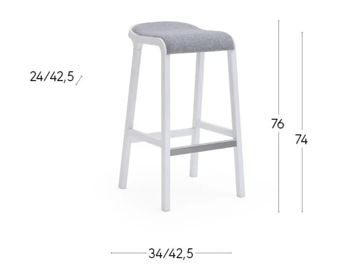 Высокий стул из ясеня с подставкой для ног с мягким сиденьем Billiani Layer ARCH-00147215 - Вид №7