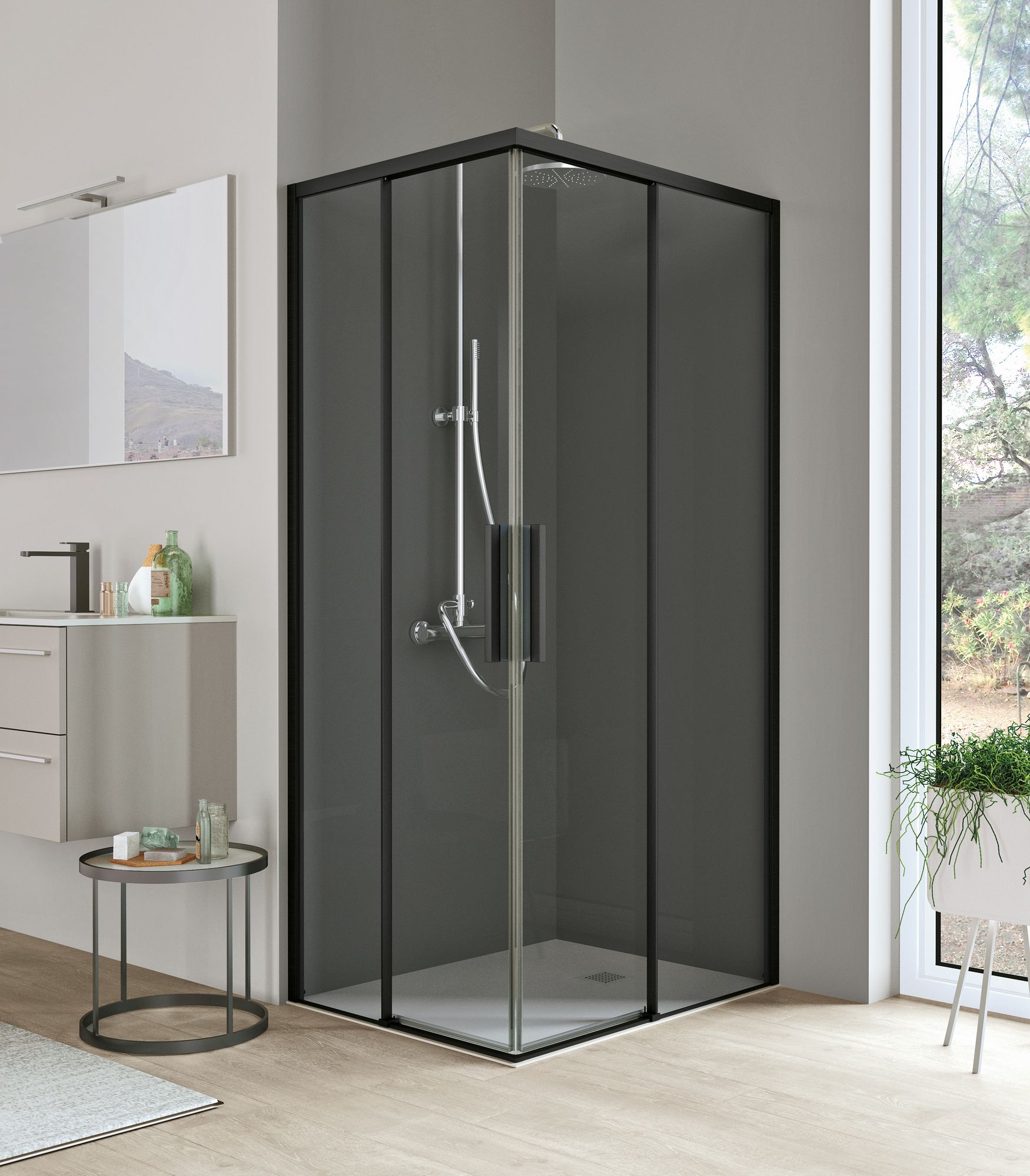 Угловая душевая кабина с раздвижной дверью Gruppo Geromin Time ARCH-00083446 - Вид №2