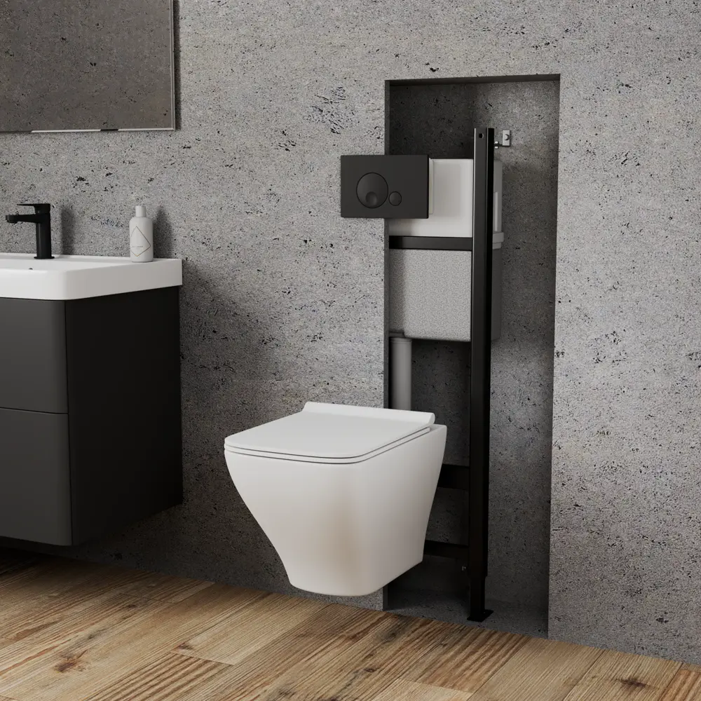 Унитаз подвесной Aster безободковый с сиденьем микролифт Santreyd STLM-2108300 - Вид №1