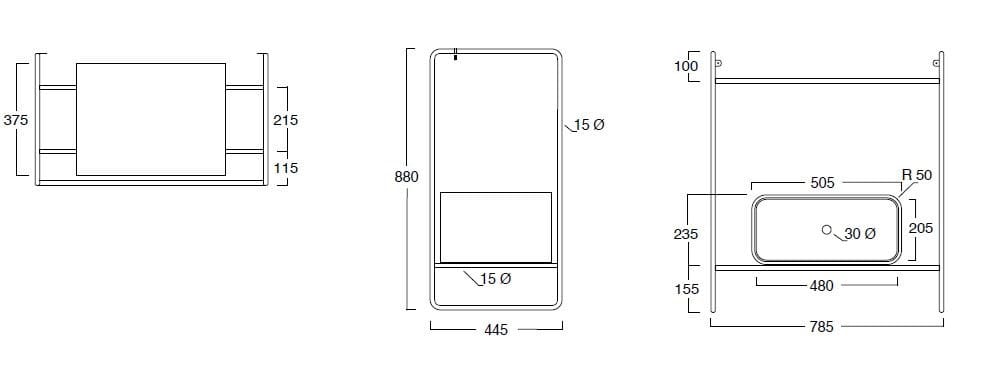 Напольная консоль для умывальника с держателем для полотенец Alice Ceramica NUR ARCH-00045535 - Вид №3
