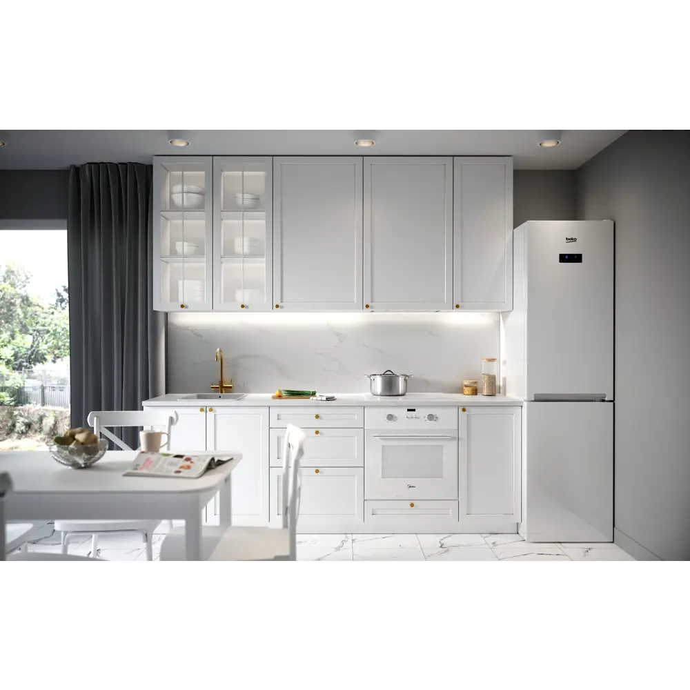 Фасад кухонный Delinia ID Ньюпорт белый матовый 32.9×102.1 см 82010392 STLM-0017283 - Вид №3