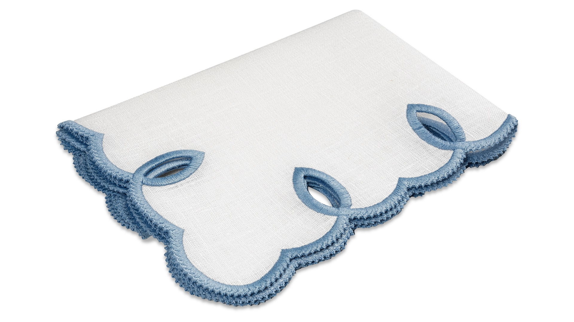 10674766 Truffle Bee Салфетка постановочная Truffle Bee Монтре 43х43см, бело-синий, лен Ткань Montreux - Вид №2