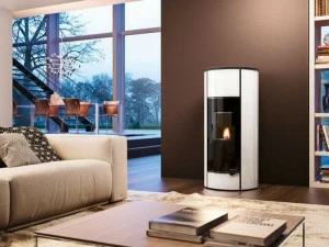 PALAZZETTI Пеллетная печь из стали и стекла класса а ++