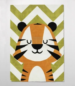 Ковер детский Tiger Cub Green 140х200 зеленый RUGBERRY TIGER CUB 326145 Зеленый;оранжевый