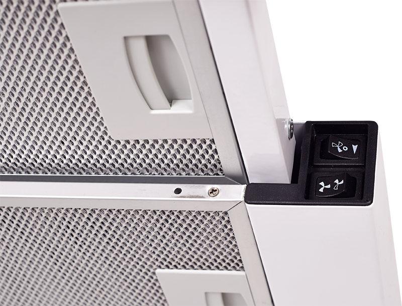 SLIMLUX II 60 BG Встраиваемая вытяжка, ширина 60 см, отвод/рециркуляция, 550 м3/час, механическое управление, 3 скорости, освещение 2х40 вт, металлические жироулавливающие фильтры, угольный фильтр с3с (опция), 38-54 дб, цвет белый ( португалия ) Kuppersbe Santreyd  - Вид №2