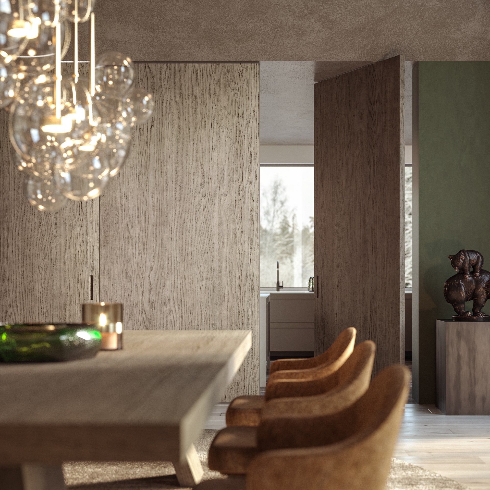 Деревянная висячая дверь HenryGlass Adela ARCH-00042895 - Вид №1