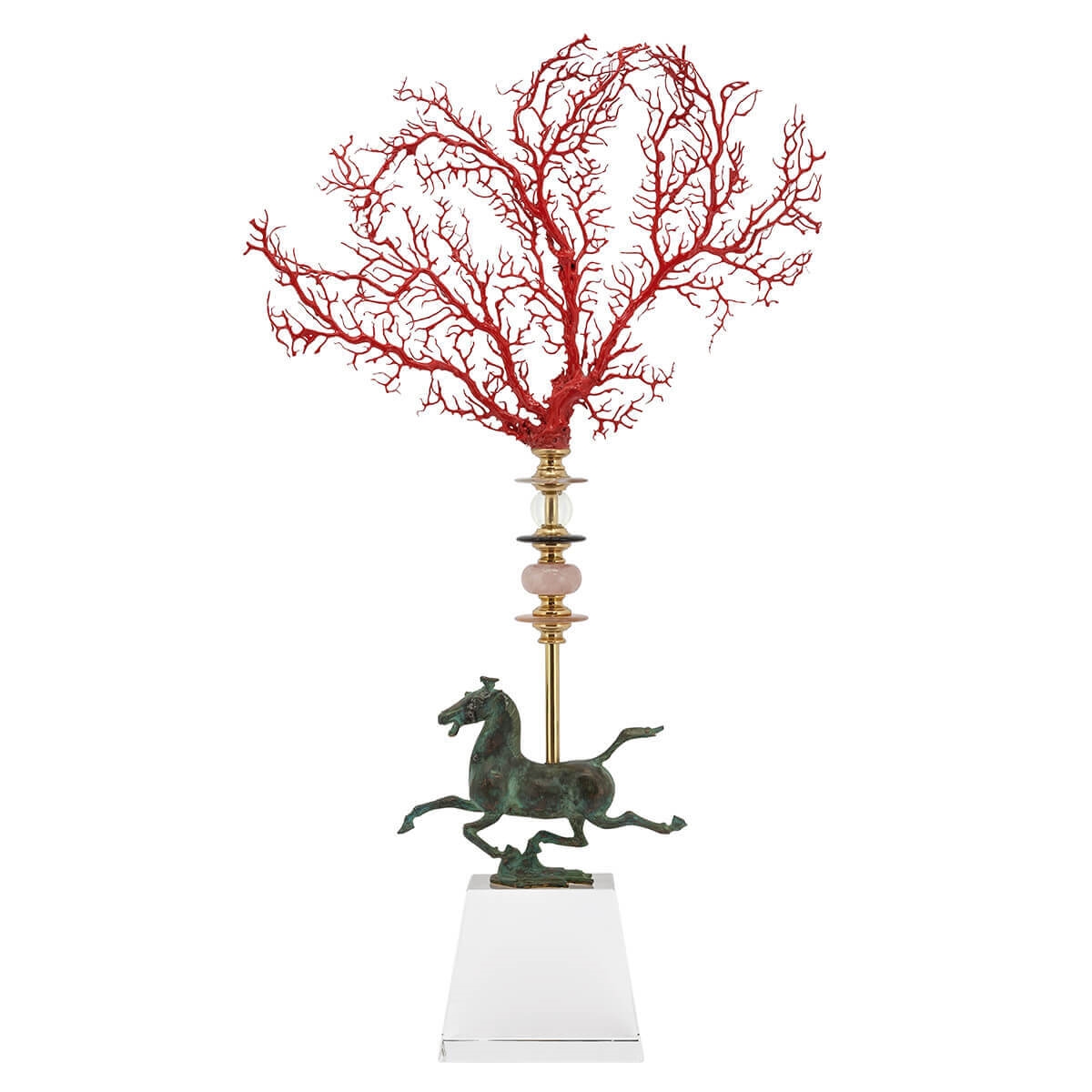 600695-40 ABHIKA OBELISQUE CORAL HORSE RED 