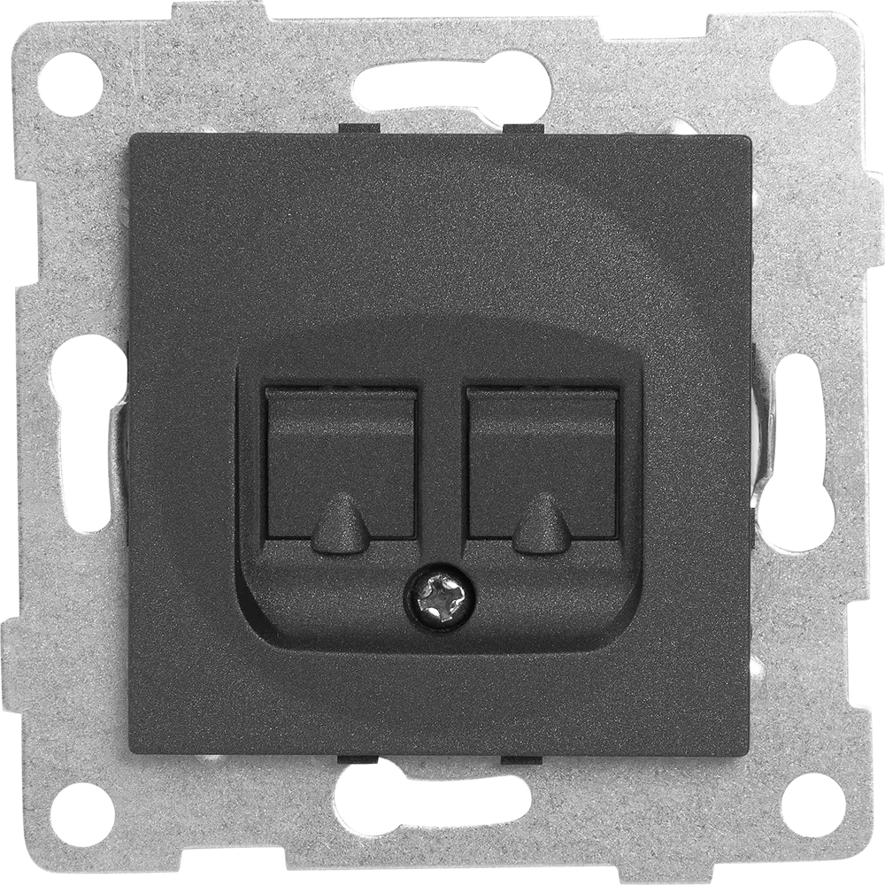 GUSI Electric — Двойная компьютерная розетка RJ45 в цвете графит 83864452 Ugra STLM-0045230 - Вид №1