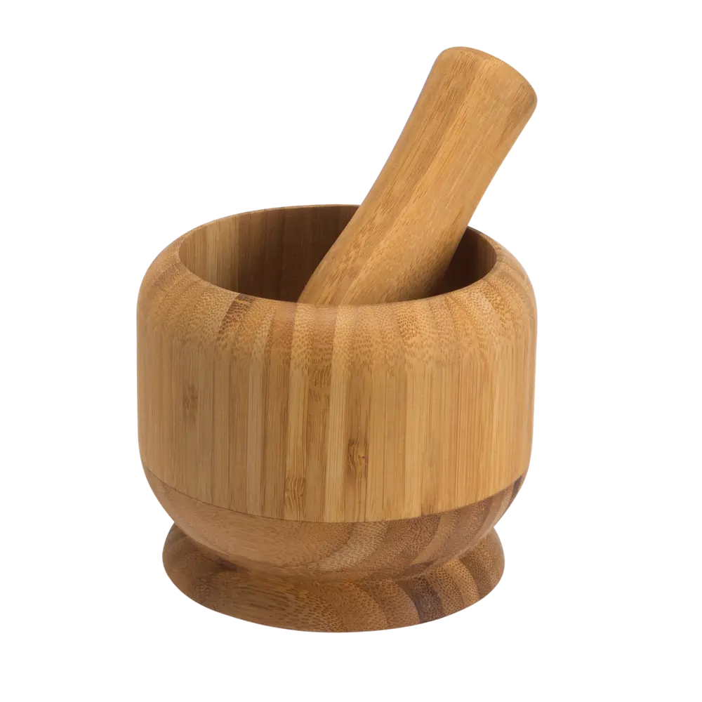 Ступка с пестиком 10.6 см бамбук цвет желтый Santreyd STLM-2062497 - Вид №1