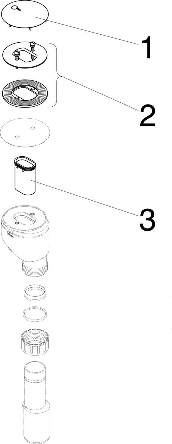 Канализационная арматура  Сифоны для ванн и душевых поддонов  Сифоны для душевых поддонов VIEGA 279 226 Модель 6929.21 Santreyd  - Вид №3