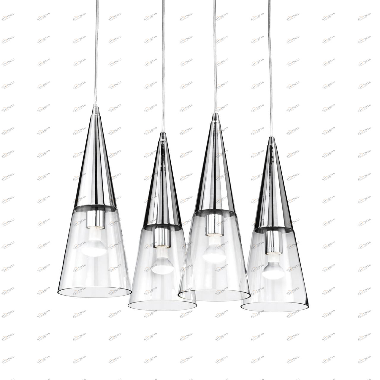 Дизайнерский подвесной светильник Ideal Lux Cono SB3 Cromo IDEAL LUX ДИЗАЙНЕРСКИЕ 102213 Хром 