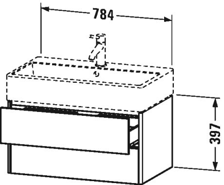 XS419506060 XSquare Тумбочка подвесная Серо-коричневый шелковисто-матовый лак Duravit - Вид №1