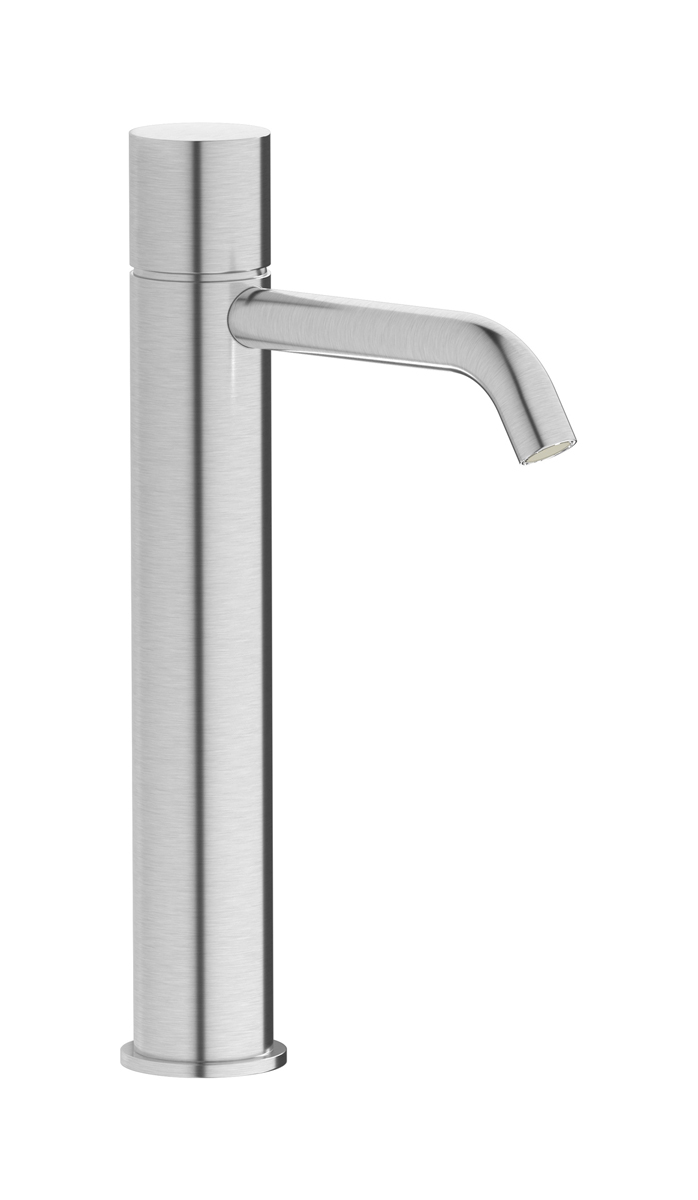 Высокий смеситель для раковины на 1 отверстие в комплекте с донным клапаном WE ARE IB rr202ss Brushed Nickel Brera