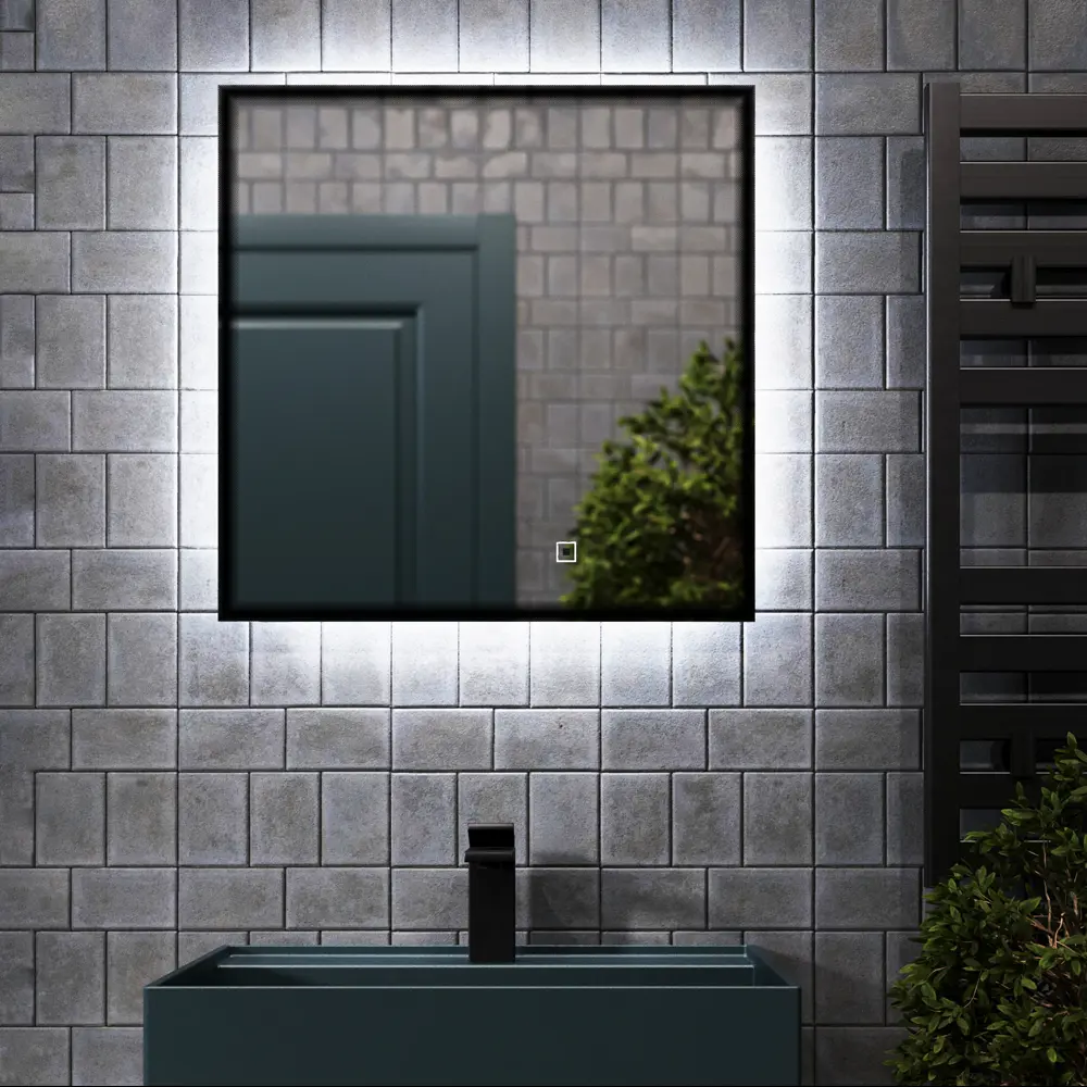 Зеркало Omega Glass Black Line с LED-подсветкой для ванной 89395171 STLM-1483780