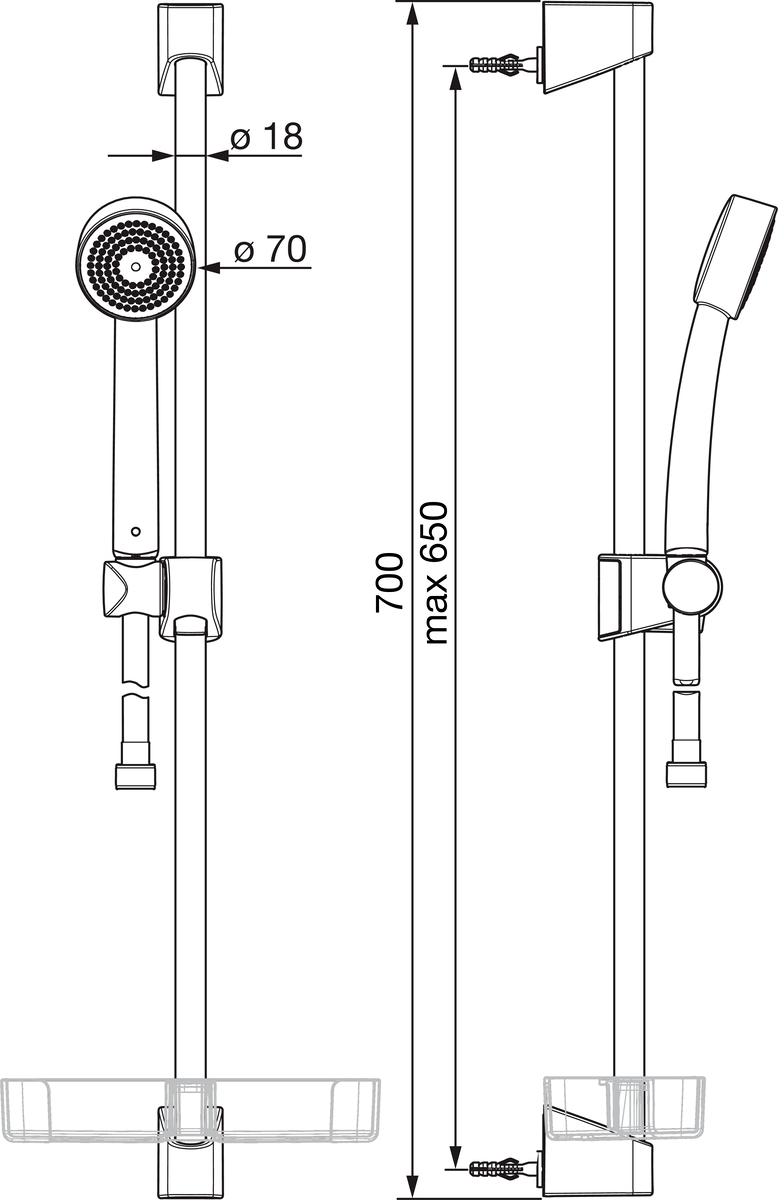 Oras 520-11 Душевой комплект 520-11 Apollo Белый  - Вид №1