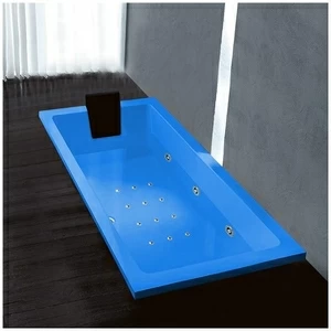 Ванна Gruppo treesse Quadra 170 ATC-V072Q-SX-G голубая с гидромассажем аэромассажем и дезинфекцией и дистанционным управлением прямоугольная встроенная левая