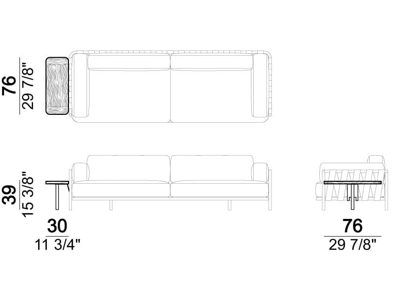 3-местный тканевый садовый диван Arketipo PUNTA ALA ARCH-00094189 - Вид №11