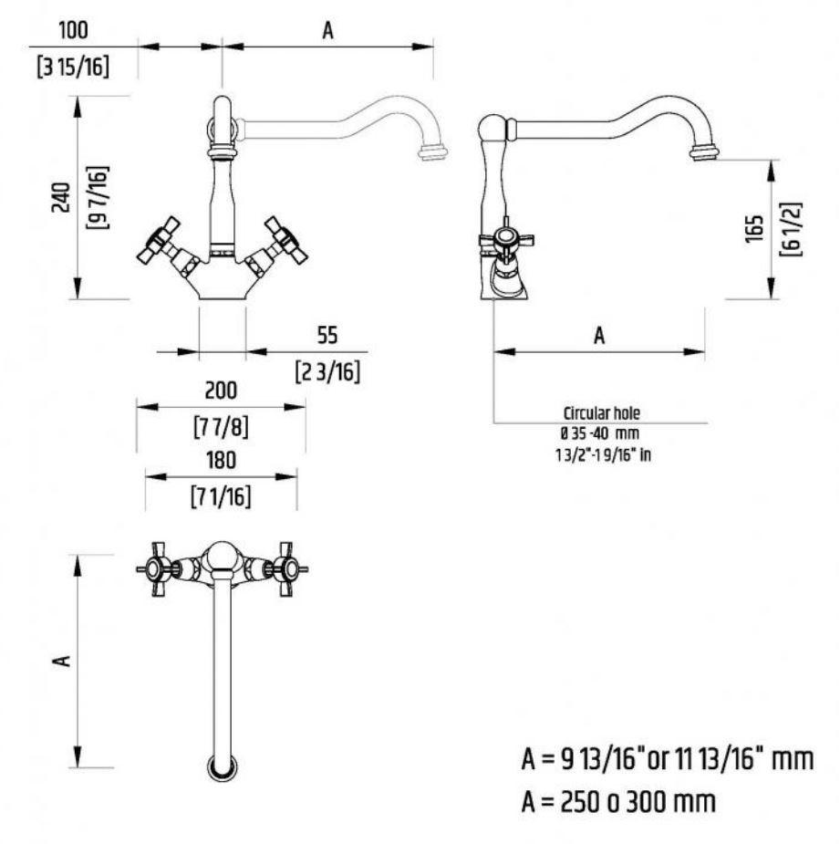 Officine Gullo Смеситель для кухни из латуни с 1 отверстием и поворотным изливом sun-id-1372587 - Вид №3