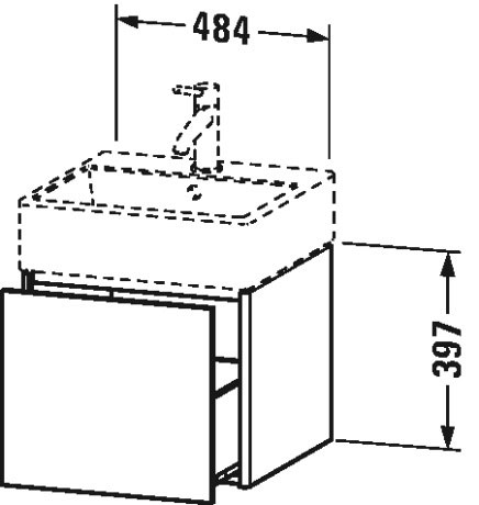 XS409204949 XSquare Тумбочка подвесная Графит матовый, декор Duravit - Вид №1