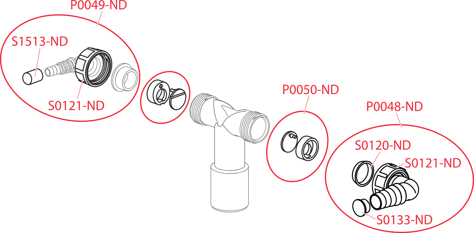 Колено с двумя штуцерами DN40/32 / 8–23 с обратными клапанами ALCAPLAST P156Z - Вид №2
