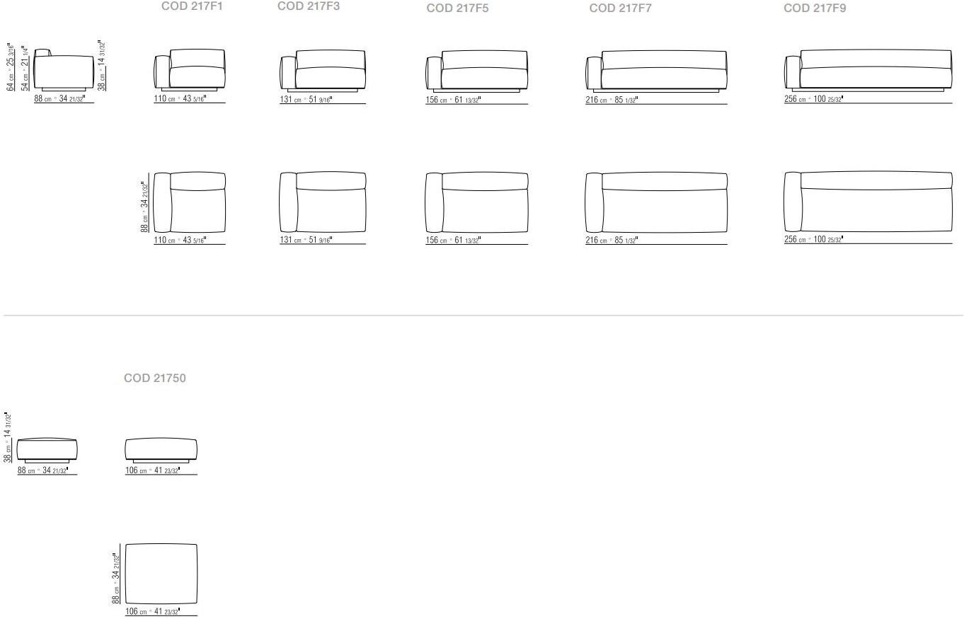Flexform 4-х местный модульный диван из ткани Lario sun-id-1371755 - Вид №13
