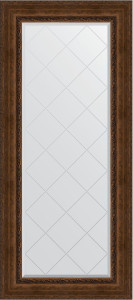 BY 4171 Зеркало с гравировкой в багетной раме - состаренная бронза с орнаментом 120 mm EVOFORM Exclusive-G