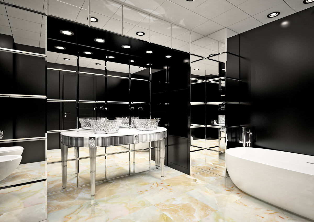 2545 CON 2 LAVABI 7066 Console da bagno stondata 2545 Bianchini&Capponi CRISTALLO Bianchini Capponi - Вид №4