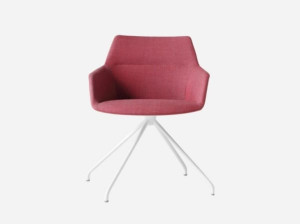 Тканевое вращающееся офисное кресло с подлокотниками на насесте