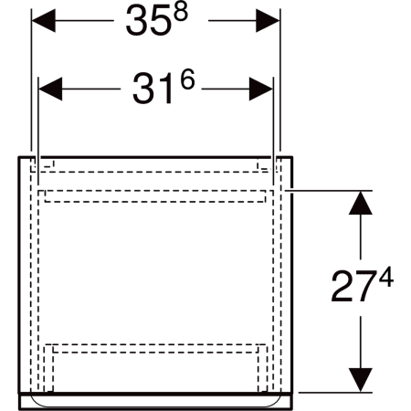 501.923.JK.1 Высокий шкафчик Geberit Renova Plan с двумя дверями и одним выдвижным ящиком Geberit  - Вид №2