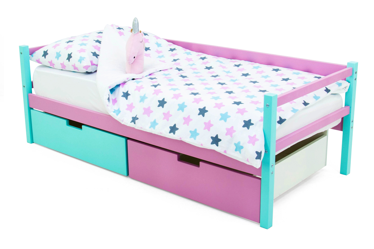 Детская кровать-тахта Svogen мятная, лаванда БЕЛЬМАРКО  326827 Голубой;розовый Santreyd  - Вид №2