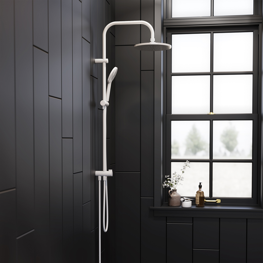 DX977700200 душ. система: верхний душ 230мм ручн.душ 120мм 1 режим штанга 1010мм Бел Damixa Origin Bit  - Вид №7