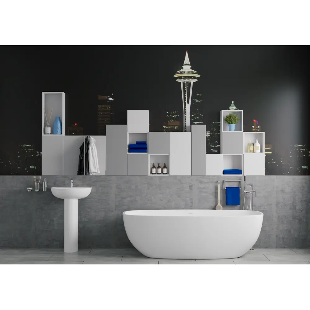 Каркас шкафа подвесного Sensea Смарт 20x80х15 см цвет белый STLM-2131297 - Вид №6