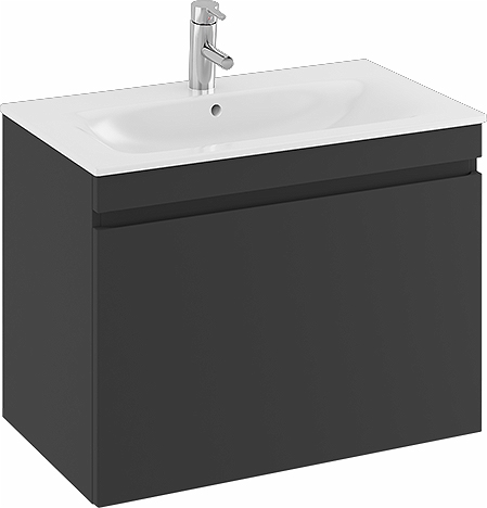 42385 IFO Renova Плоская тумба для умывальника с ящиком и внутренним ящиком, W = 588 мм, W1 = 600 мм, вяз, пленка  - Вид №10