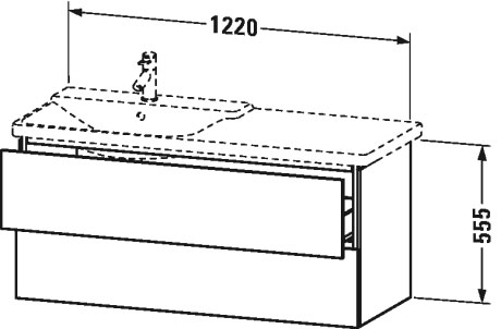 LC625404949 L-Cube Тумбочка подвесная Графит матовый, декор Duravit - Вид №1