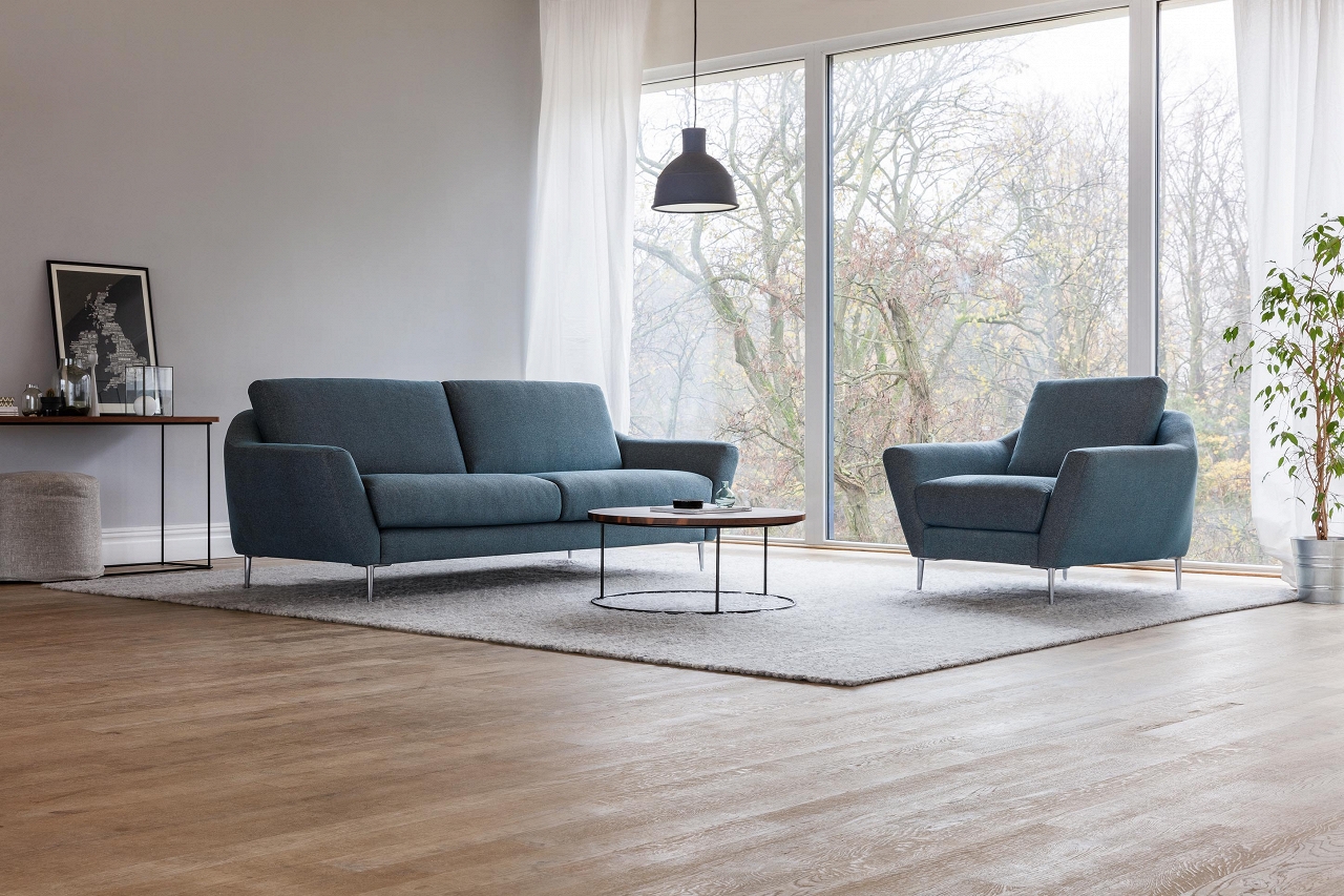 Диван трехместный прямой голубой Agda SITS AGDA 191854 Голубой  - Вид №11