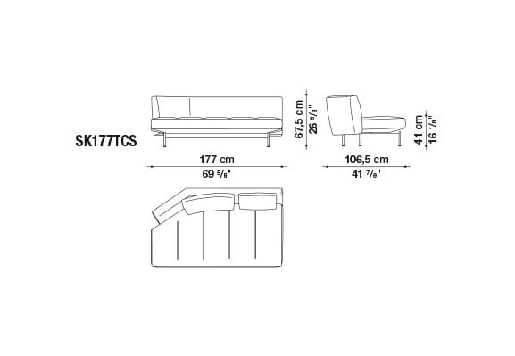 Кожаный диван с полуостровом B&B Italia SAKé ARCH-00023880 - Вид №9