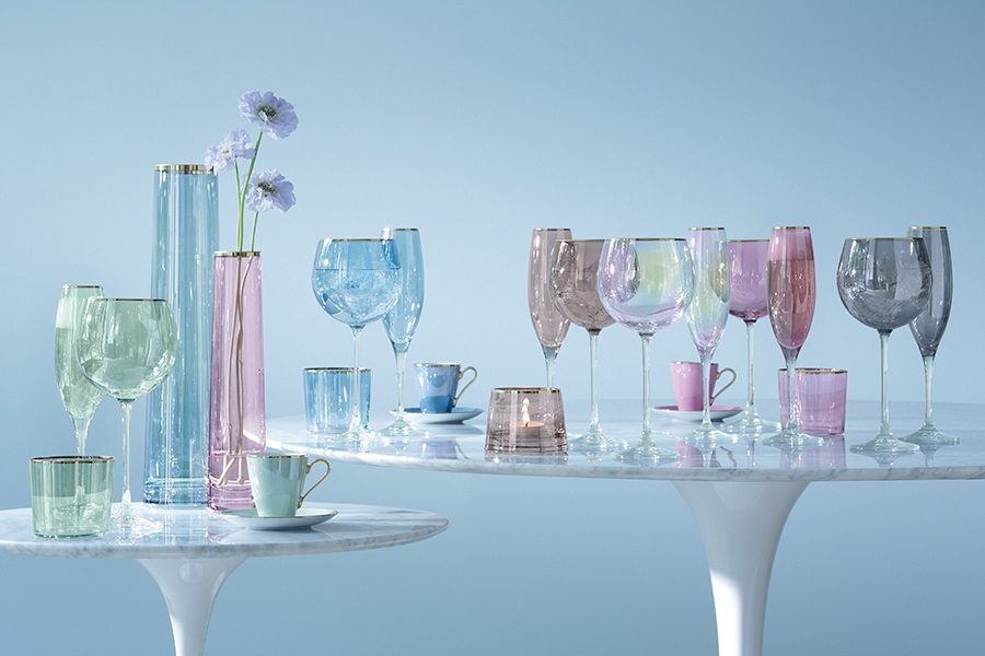 Набор из 2 круглых бокалов 525 мл перламутр Sorbet LSA INTERNATIONAL SORBET 00-3863200 Голубой;прозрачный;розовый  - Вид №1