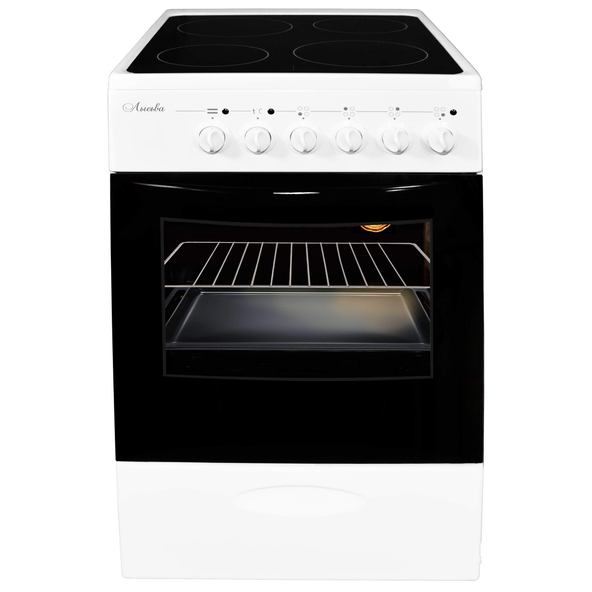 86662586 Плита электрическая Лысьва EF4011МК00, 50 см, стеклокерамика, цвет белый Santreyd 