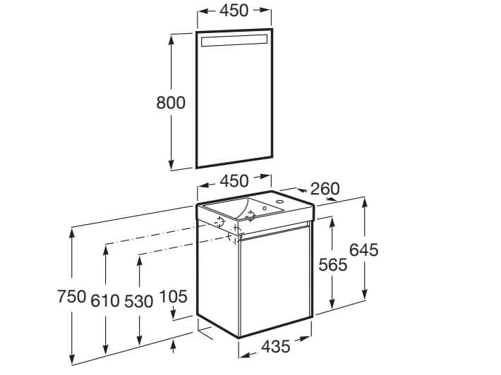 Деревянный подвесной умывальник с зеркалом Roca Ona ARCH-00049163 - Вид №13