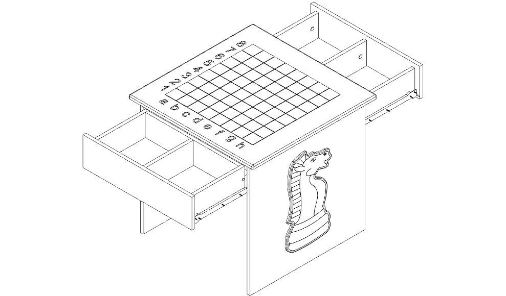Детский игровой стол "Шахматы" МАНДАРИН ПРОДЛЕНКА 178749 Белый;черный Santreyd  - Вид №3