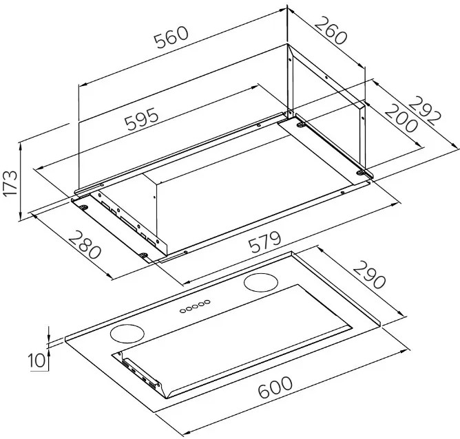 9168676 Вытяжка полновстраиваемая Meferi INBOX60BK POWER черный STDN-0122567 - Вид №23