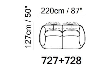 3-местный тканевый диван Natuzzi Italia SNAIL ARCH-00148872 - Вид №1